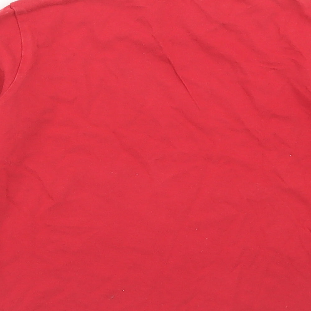 United Colors of Benetton Boys Red Cotton Basic T-Shirt Size 12-18 Months Crew Neck - Brooklyn