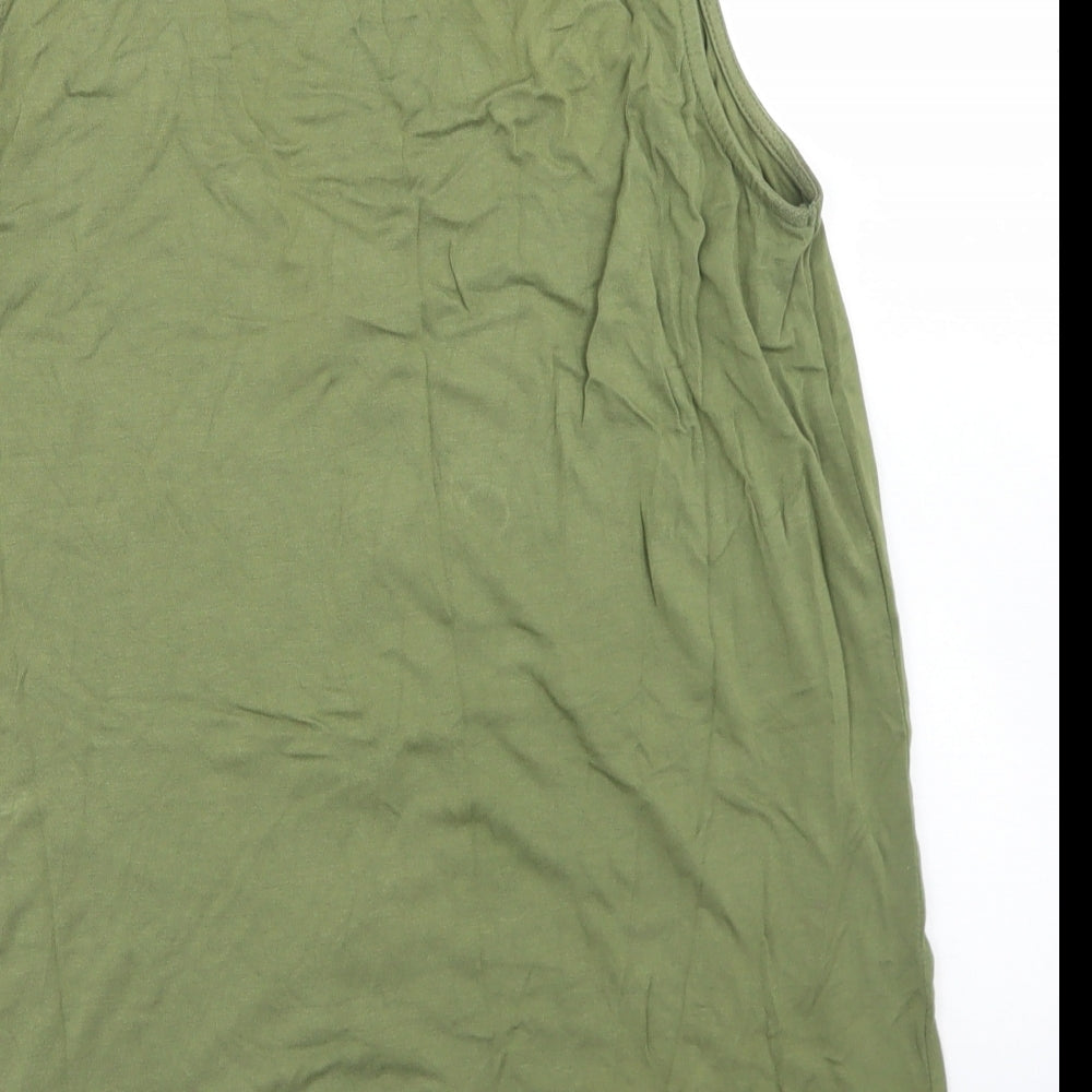 ASOS Womens Green Viscose Basic Tank Size 6 V-Neck