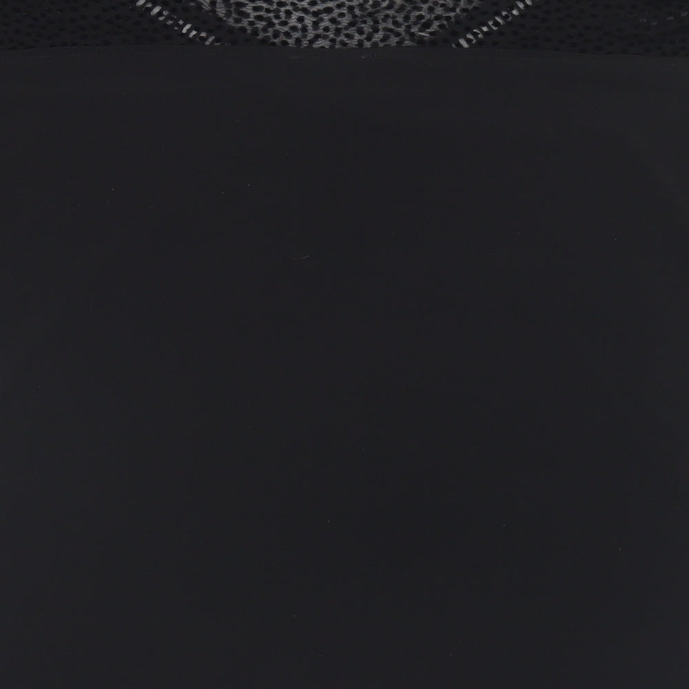 Amaryllis Womens Black Polyester Basic Blouse Size 10 Round Neck