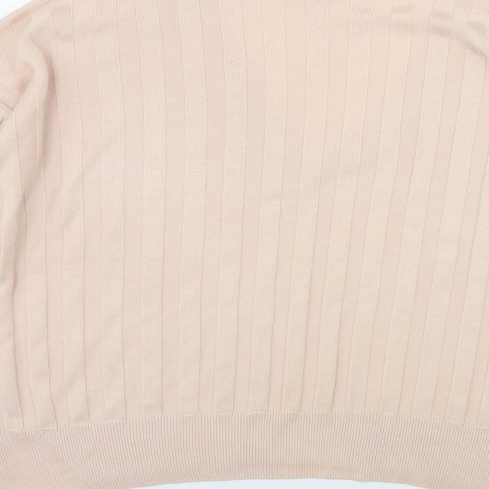 Topshop Womens Pink V-Neck Viscose Pullover Jumper Size M