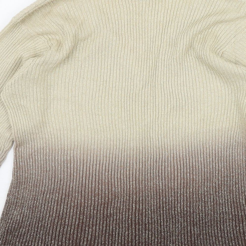 Casamia Womens Beige V-Neck Ramie Cardigan Jumper One Size