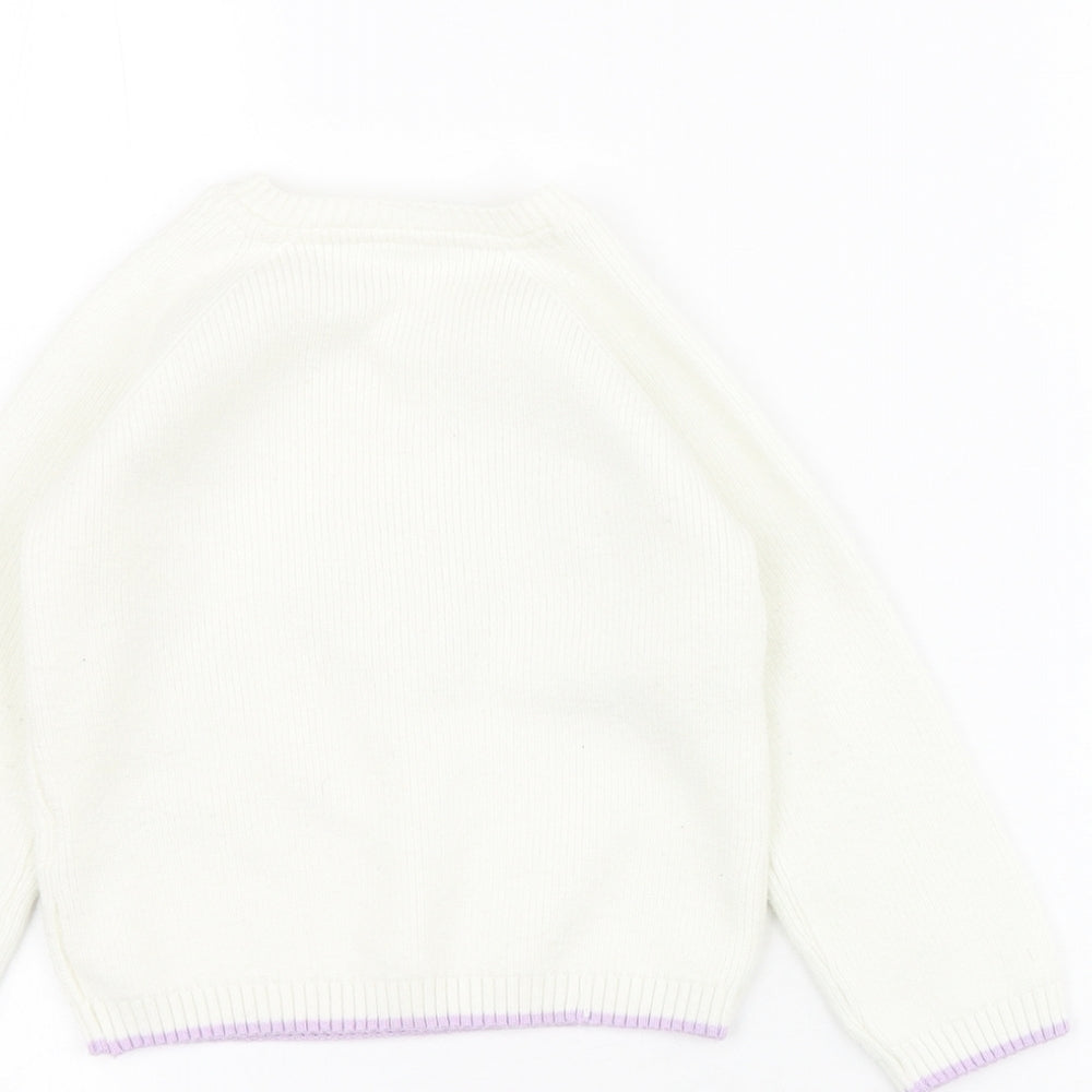 Marks & Spencer Baby White Acrylic Pullover Jumper Size 12-18 Months Button - B