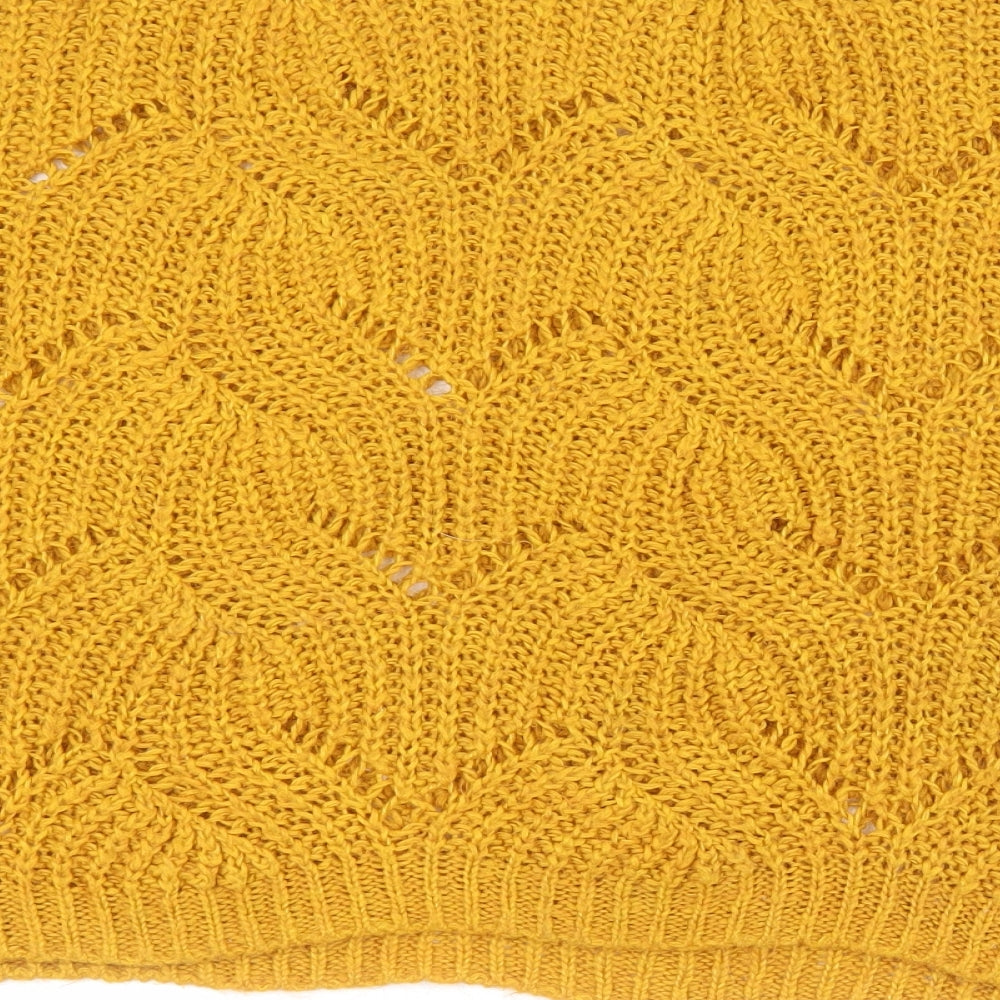 Only Womens Yellow Round Neck Acrylic Pullover Jumper Size XL