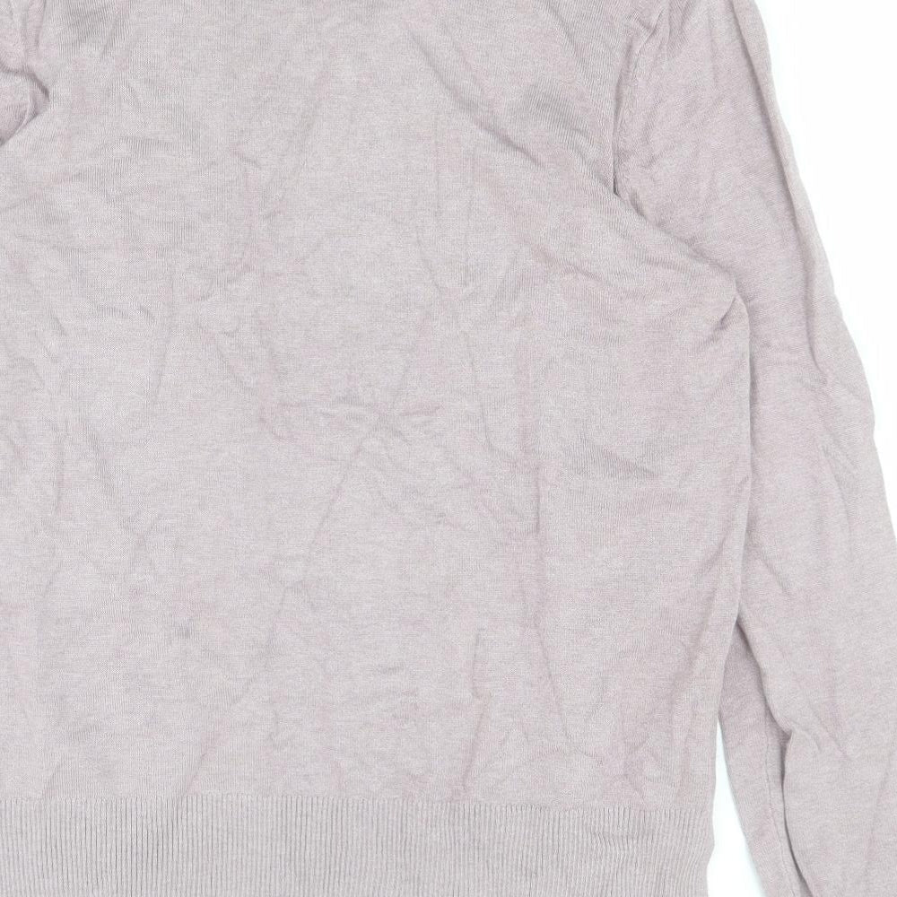 H&M Womens Purple Crew Neck Viscose Pullover Jumper Size M