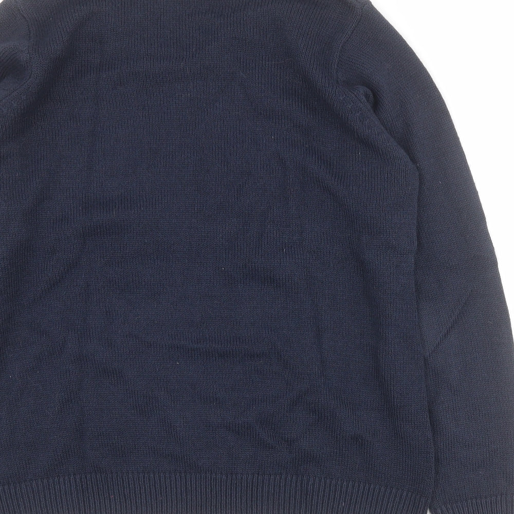 Isle Womens Blue Round Neck Acrylic Pullover Jumper Size S