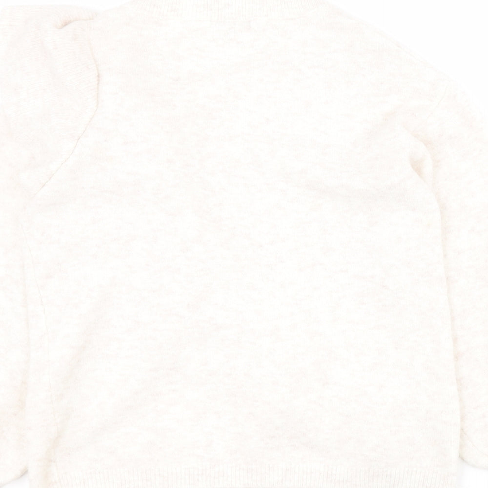 George Womens White Round Neck Acrylic Pullover Jumper Size 12