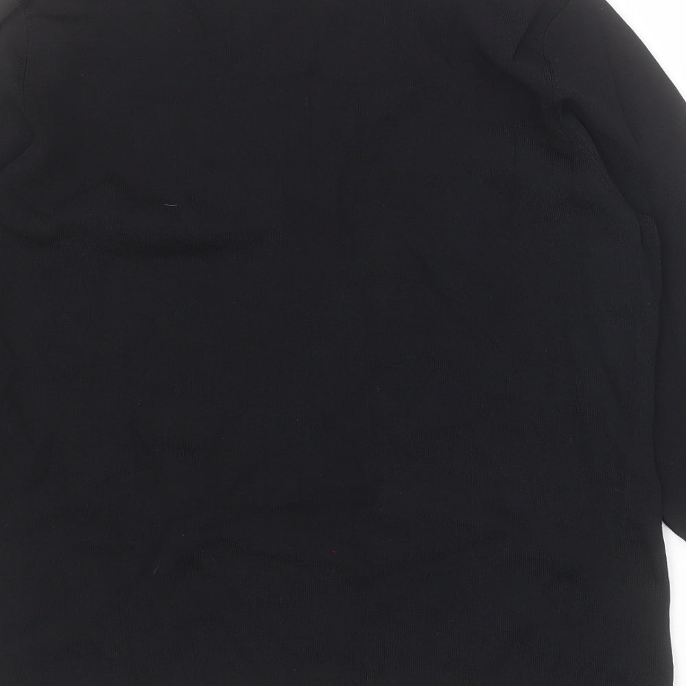 Gerard Womens Black V-Neck Viscose Pullover Jumper Size 18