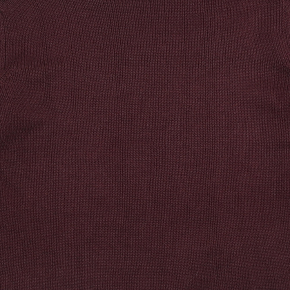 Bonmarché Womens Purple Crew Neck Acrylic Pullover Jumper Size M