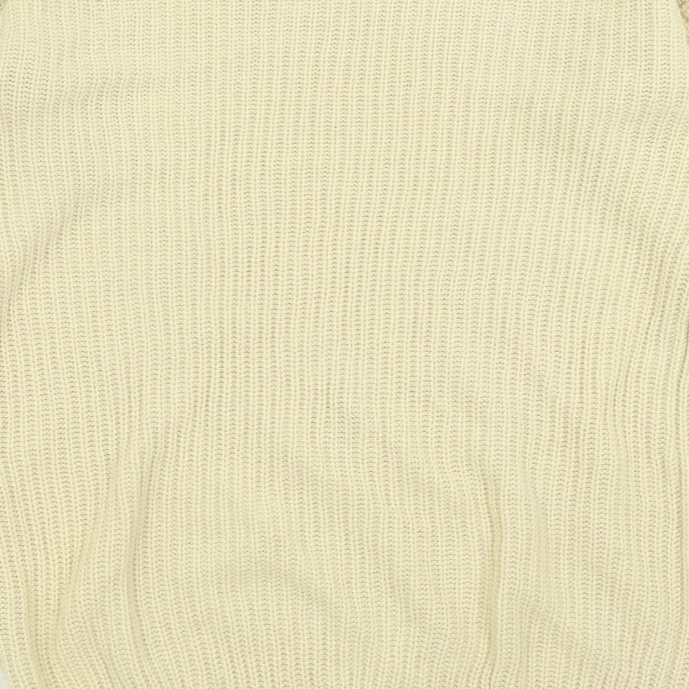 Nasty Gal Womens Beige Boat Neck Acrylic Pullover Jumper Size M