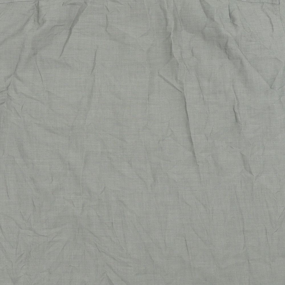 NEXT Mens Grey Polyester Button-Up Size 17.5 Collared Button