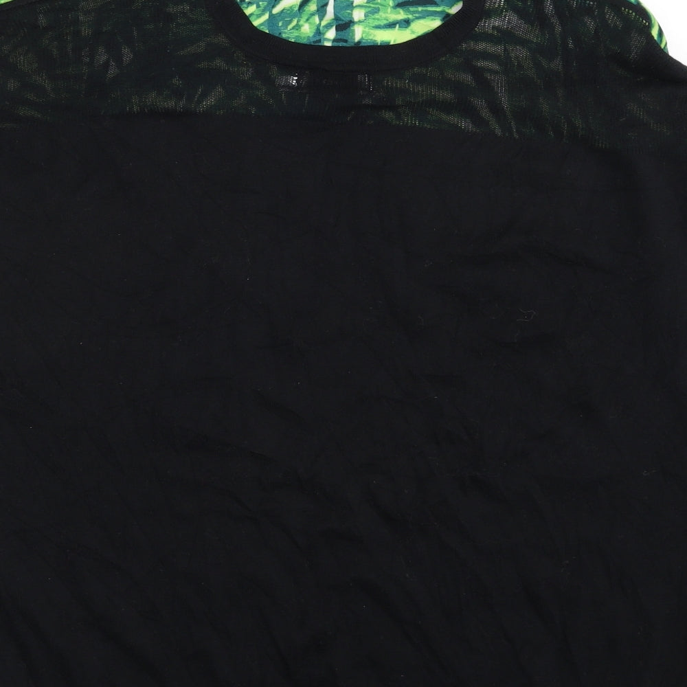 Paraphrase Womens Green Crew Neck Floral Cotton Pullover Jumper Size 10