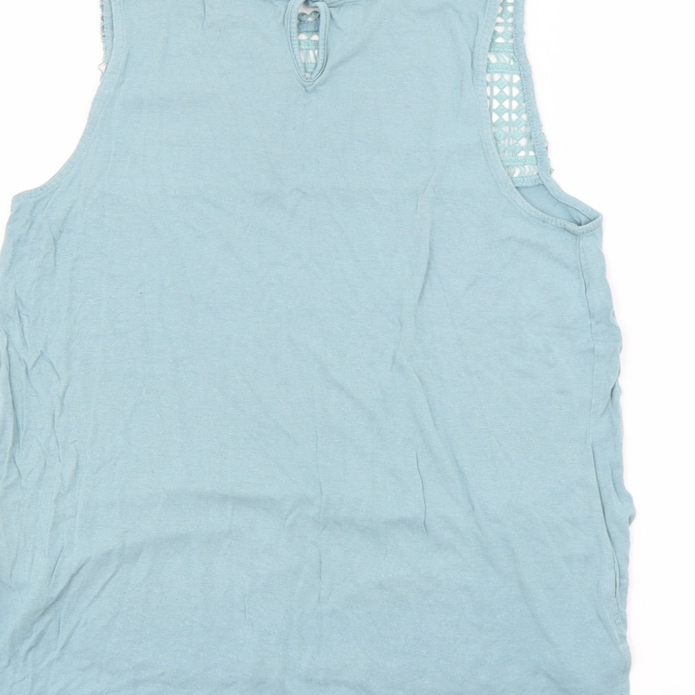 H&M Womens Blue Polyester Camisole Tank Size S Round Neck