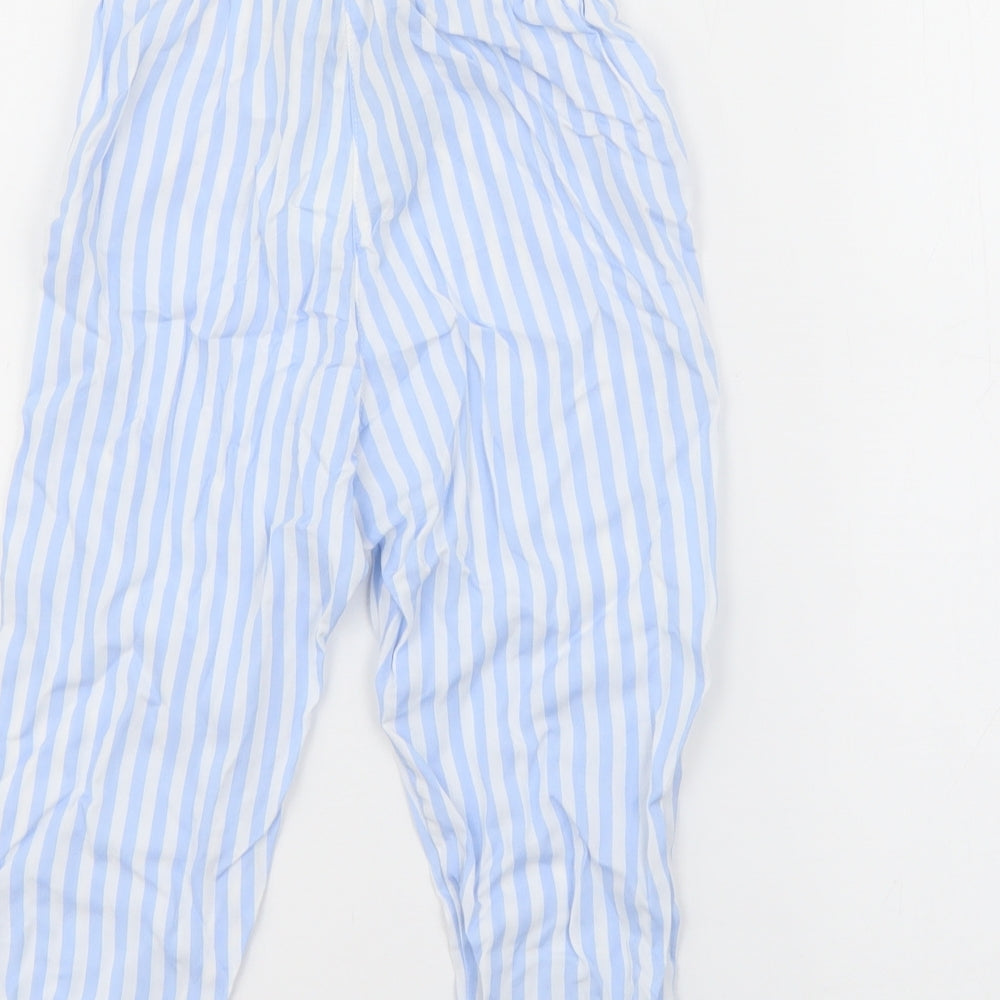 H&M Girls Blue Striped Viscose Bloomer Trousers Size 2 Years Regular