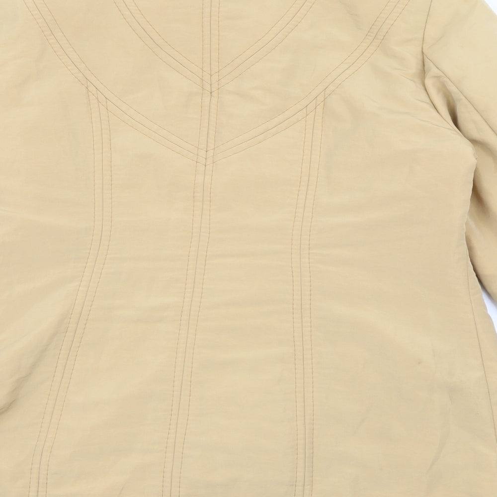 Isabell Womens Beige Jacket Coat Size 12 Zip