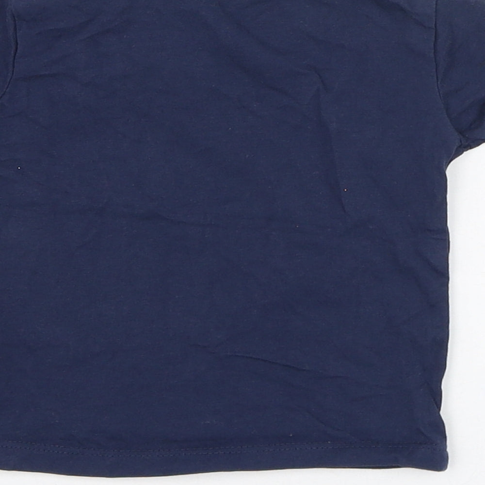 Matalan Boys Blue Cotton Basic T-Shirt Size 6-9 Months Round Neck Pullover - Mama knows best