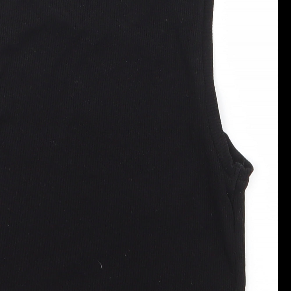 Misguided Womens Black Polyester Cropped Tank Size 6 Round Neck