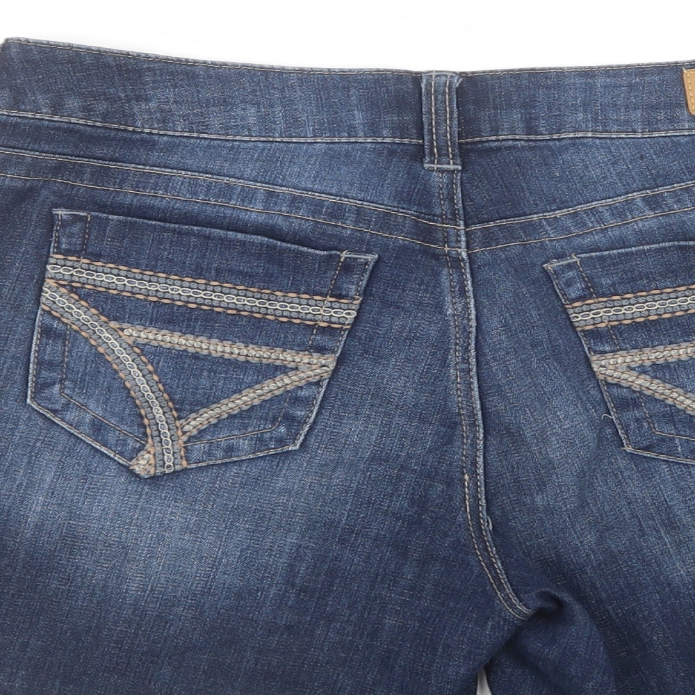 Seven Womens Blue Cotton Cut-Off Shorts Size 34 in L6 in Regular Button
