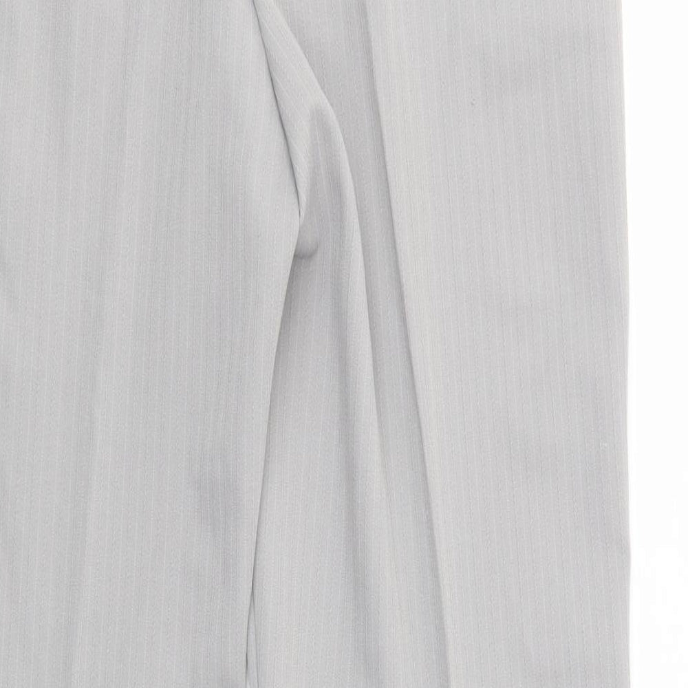 Slimma Womens Grey Striped Polyester Dress Pants Trousers Size 10 L30 in Regular Button