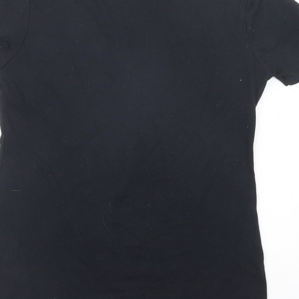 SunFrog Womens Black Cotton Basic T-Shirt Size S V-Neck - Hogweights