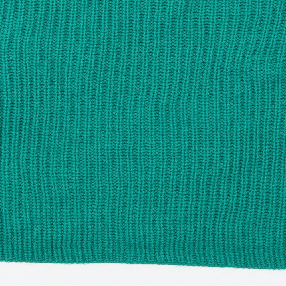 Primark Womens Green Round Neck Acrylic Pullover Jumper Size 10