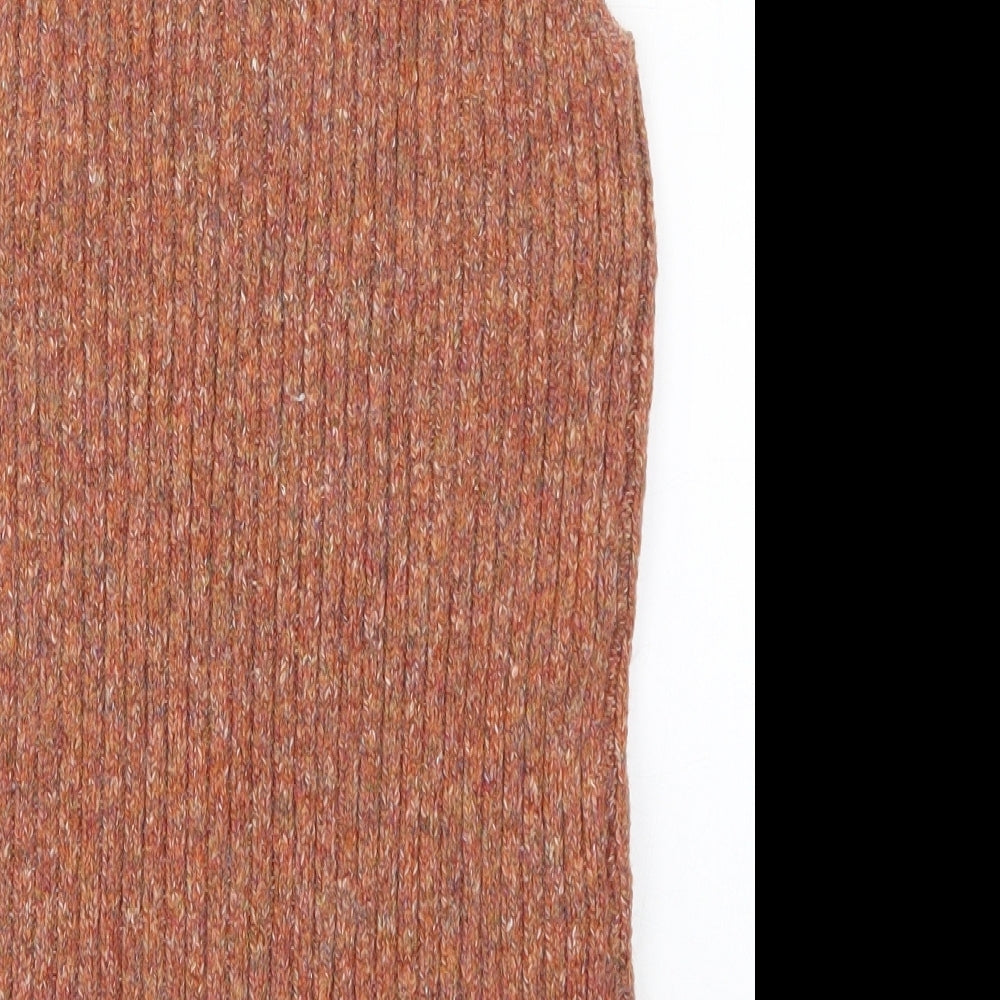 F&F Womens Orange Mock Neck Polyester Vest Jumper Size 6