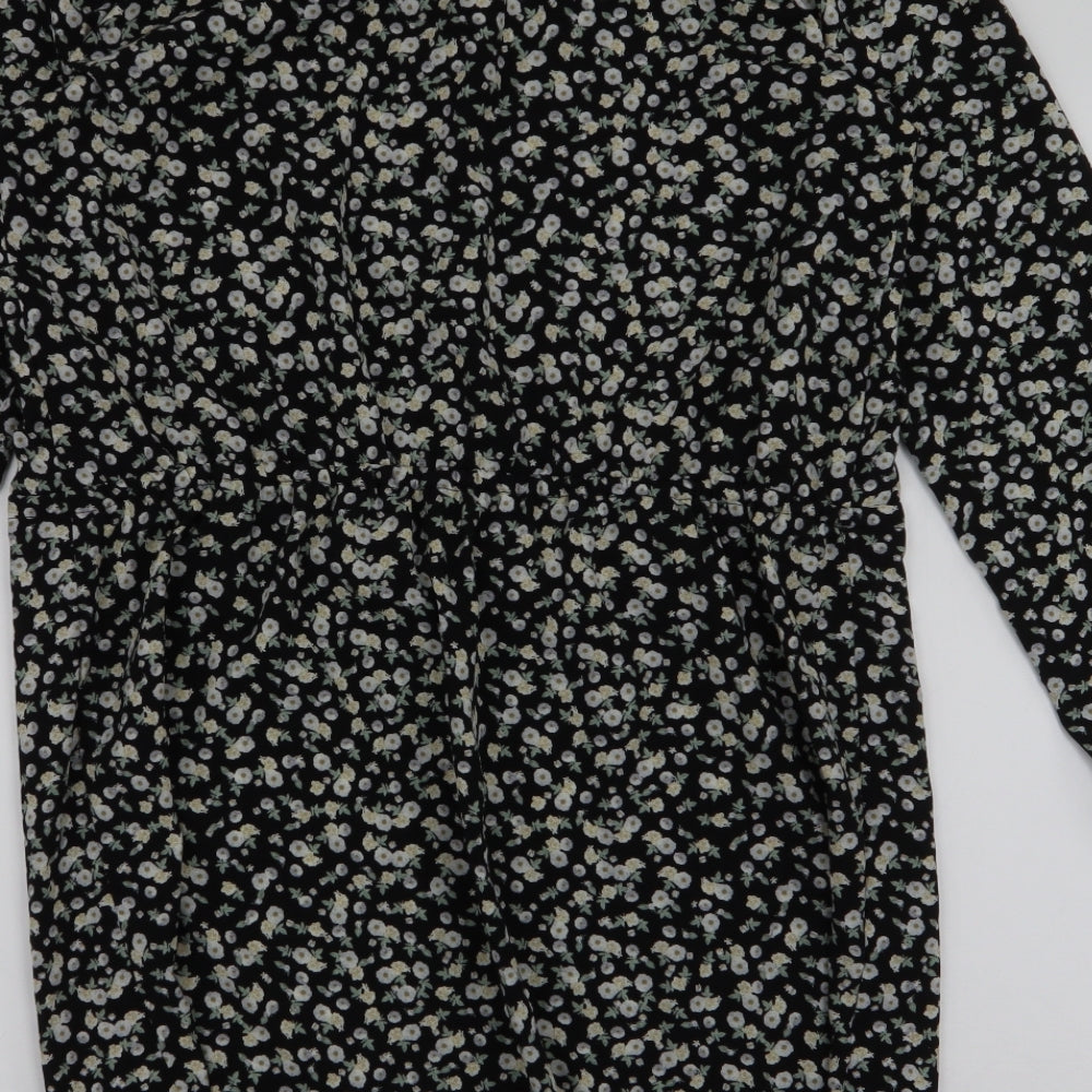 Atmosphere Womens Multicoloured Floral Polyester A-Line Size 14 Round Neck Button