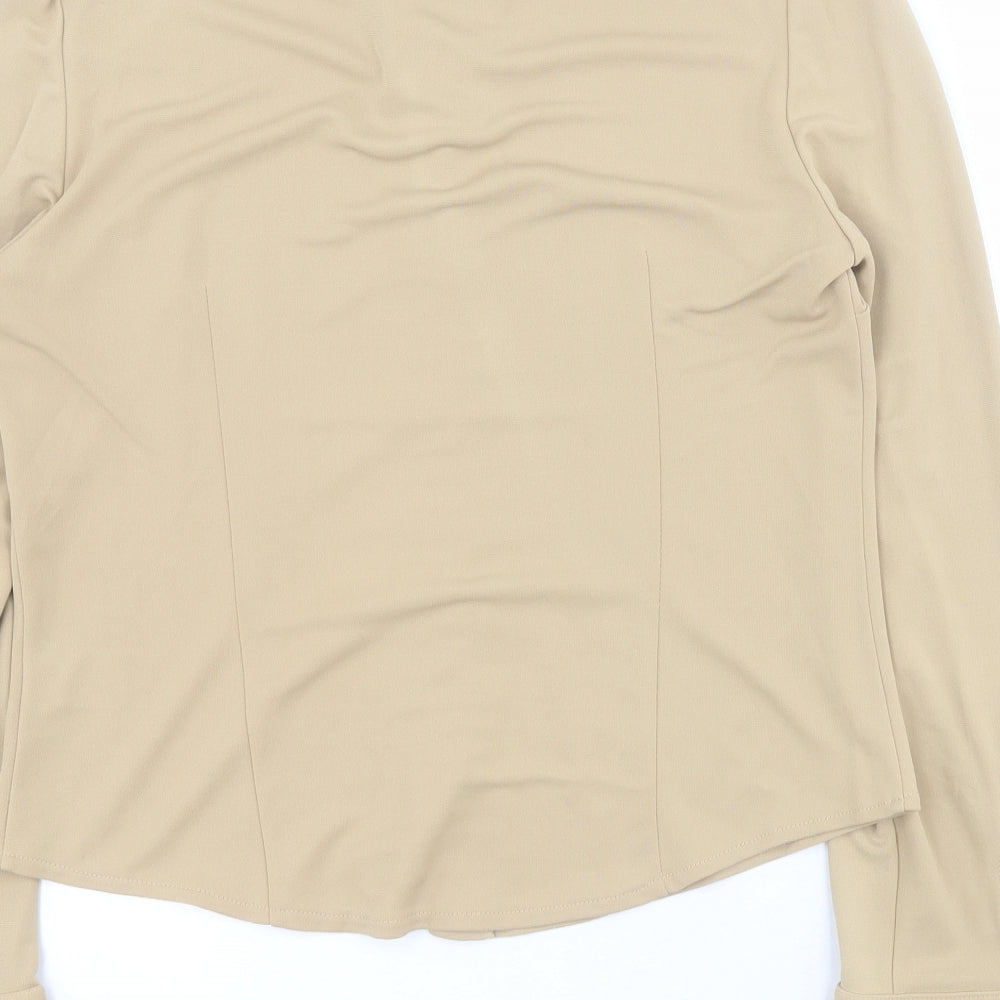 Debenhams Womens Brown Viscose Basic Button-Up Size 12 Collared