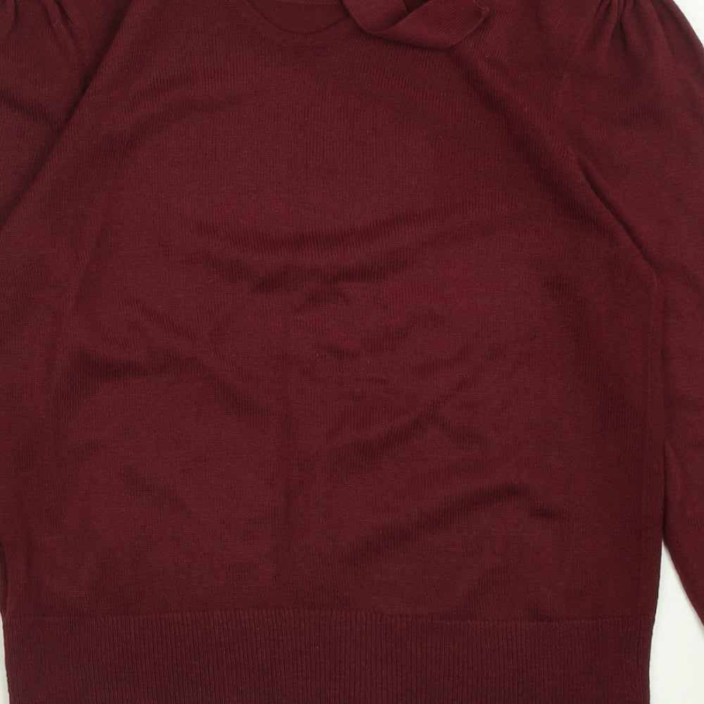 H&M Womens Purple Crew Neck Acrylic Pullover Jumper Size S