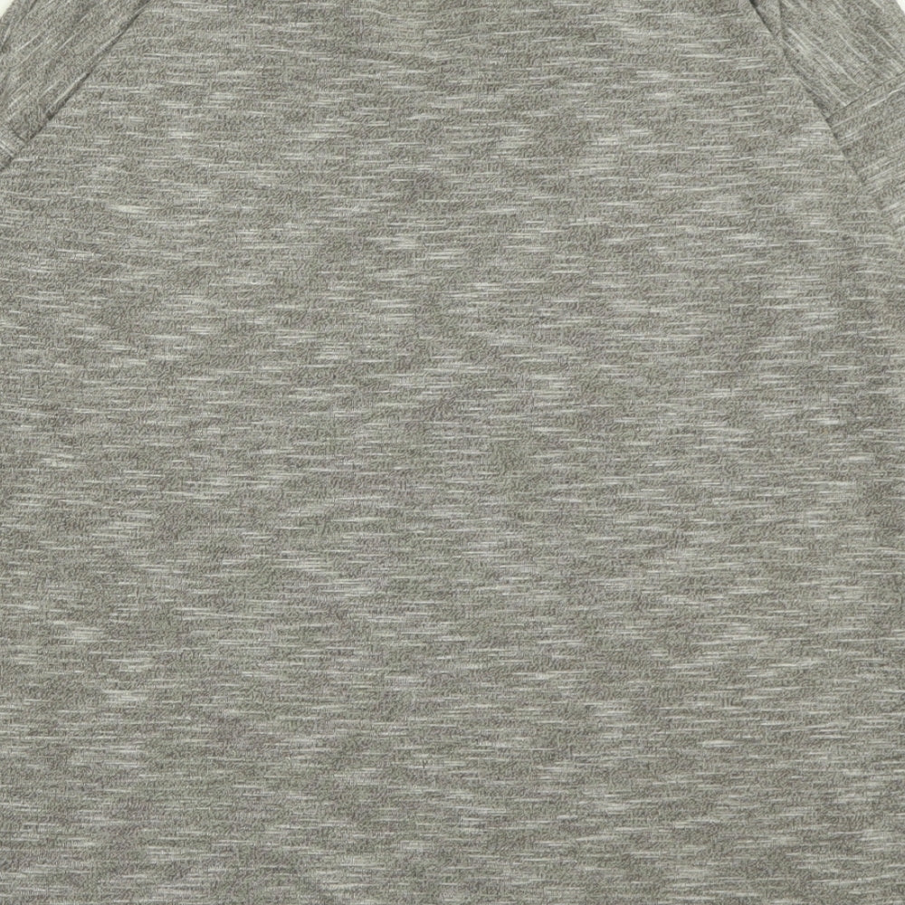 Papaya Womens Grey Polyester Basic T-Shirt Size 12 V-Neck