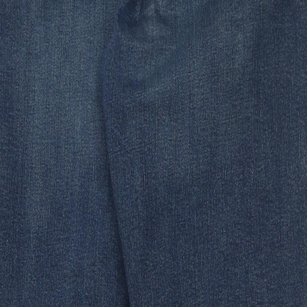 Topshop Womens Blue Cotton Skinny Jeans Size 28 L32 in Regular Button