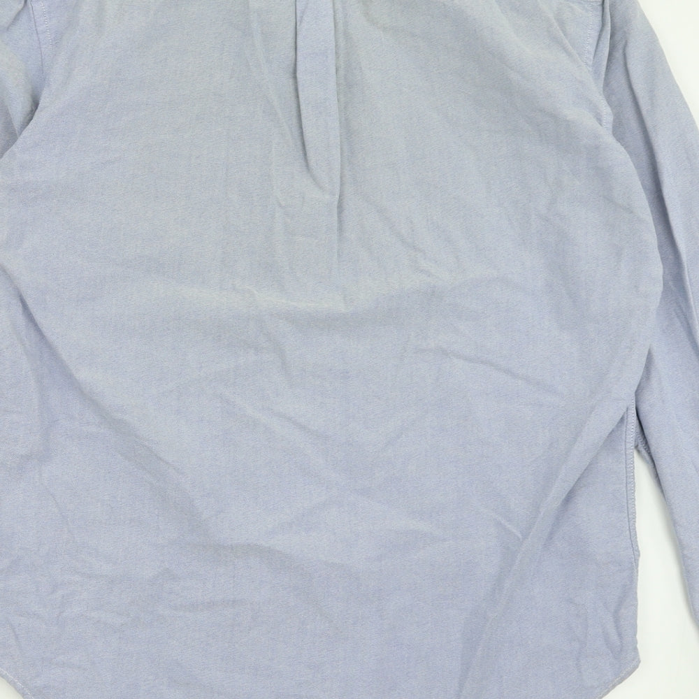 Gap Mens Black Cotton Button-Up Size S Collared Button