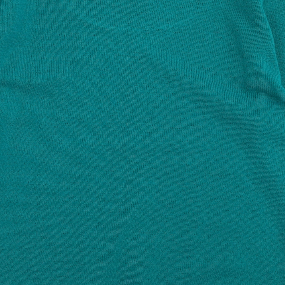 CHIC Womens Green Crew Neck Acrylic Pullover Jumper Size M