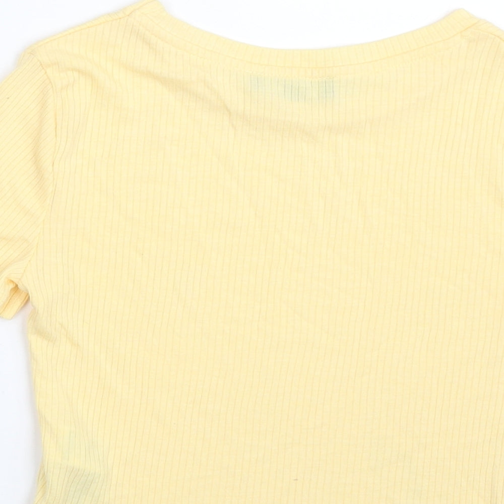 New Look Womens Yellow Polyester Pullover Sweatshirt Size 6 Pullover