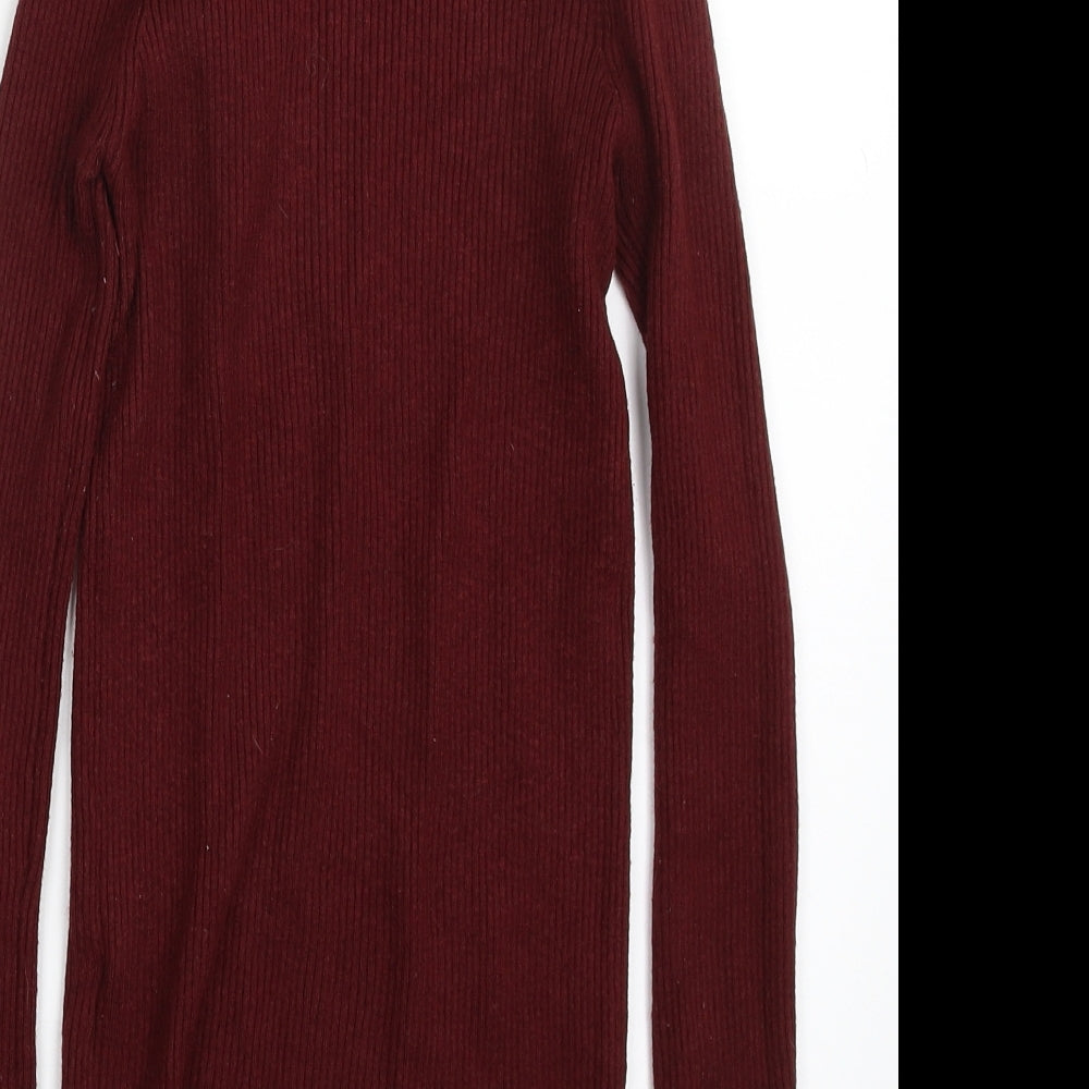 Atmosphere Womens Purple High Neck Viscose Pullover Jumper Size 8