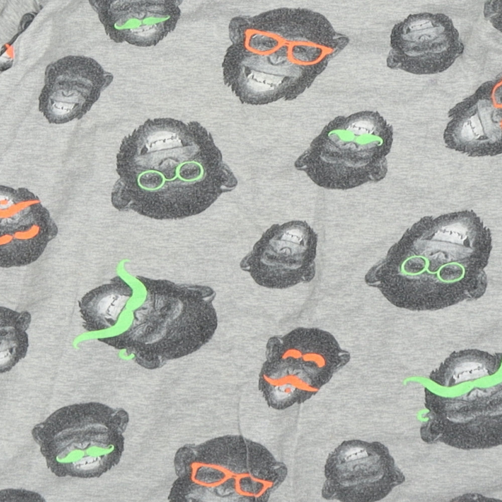 Next Boys Multicoloured Geometric 100% Cotton Basic T-Shirt Size 5 Years Round Neck Pullover - Monkey