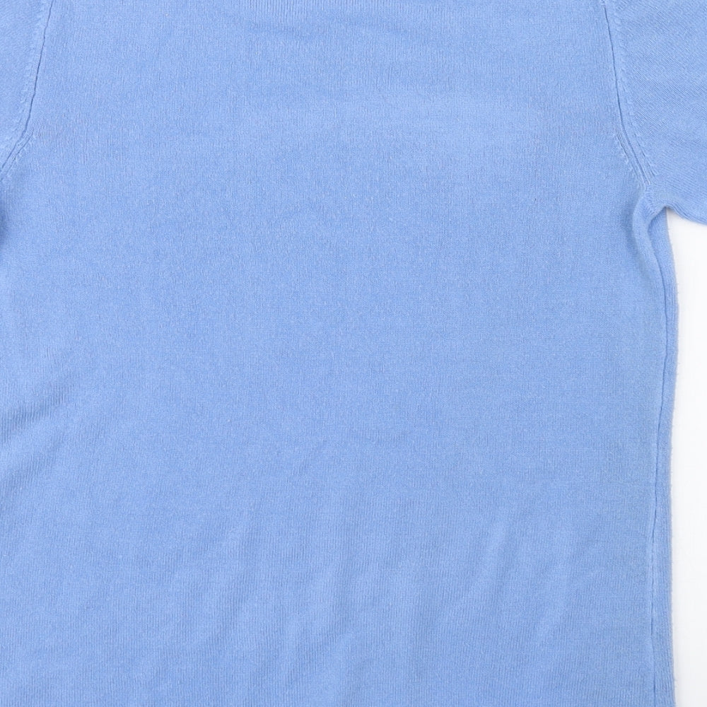 Papaya Womens Blue Round Neck Acrylic Pullover Jumper Size 10