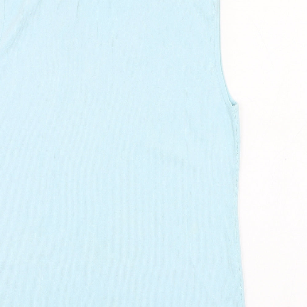 Style Collection Womens Blue Viscose Basic Tank Size M V-Neck