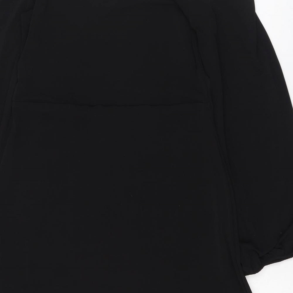 Nakd Womens Black Polyester Pencil Dress Size M Square Neck Pullover
