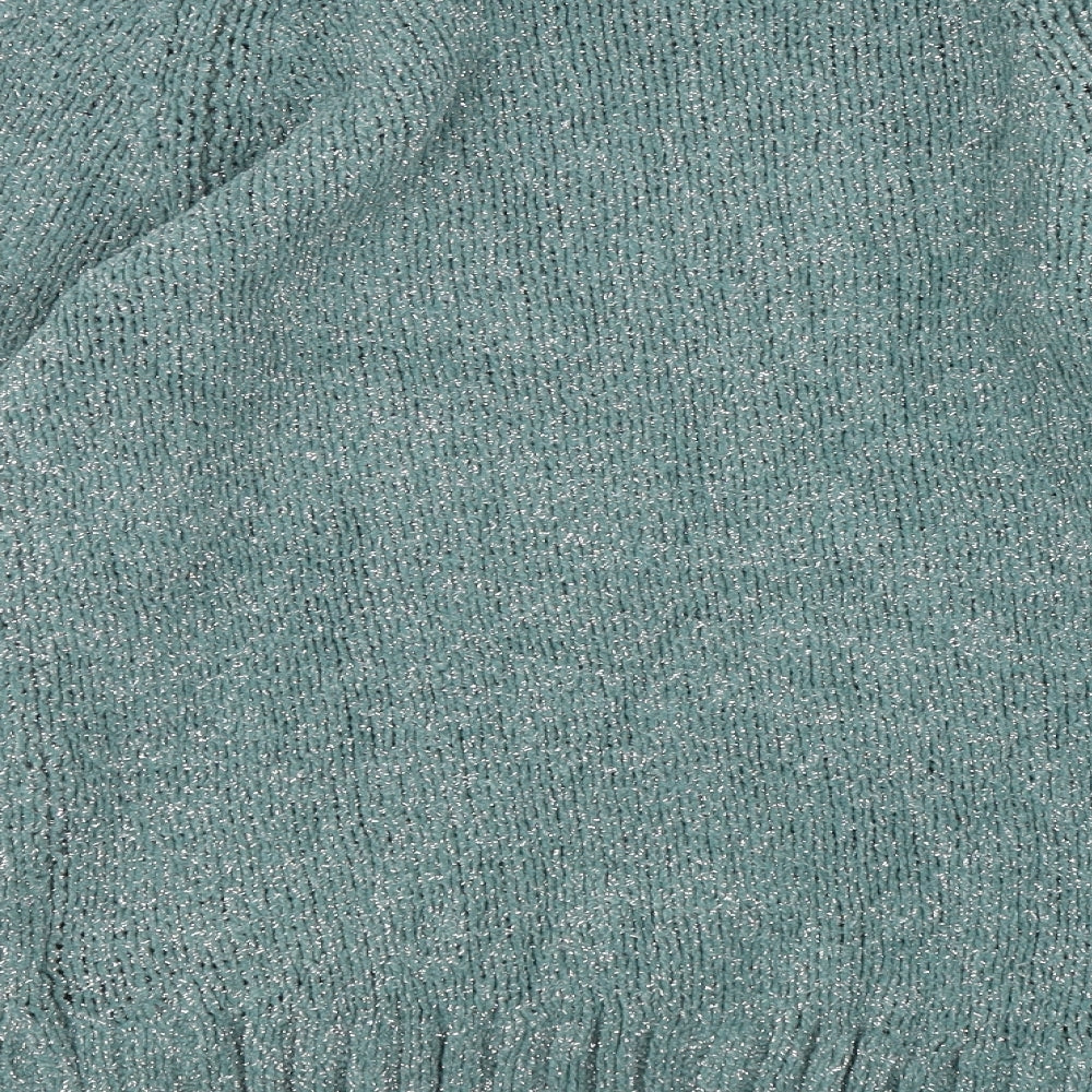 H&M Womens Green Round Neck Polyamide Pullover Jumper Size XS