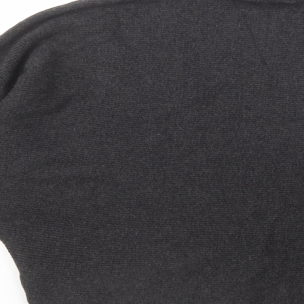 Apricot Womens Grey Mock Neck Viscose Pullover Jumper Size 10