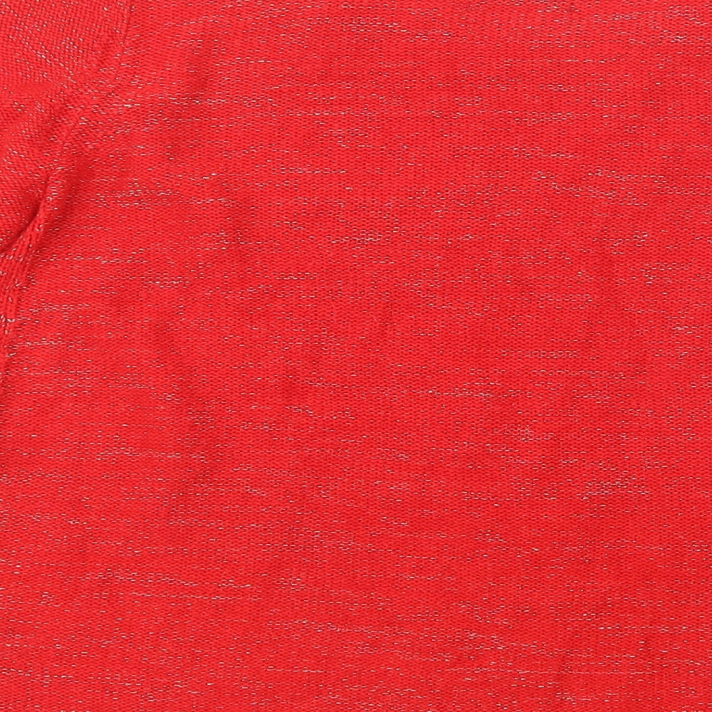 Papaya Womens Red Boat Neck Acrylic Pullover Jumper Size 16