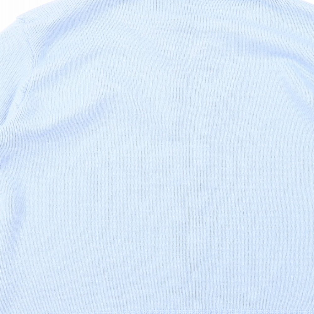 First Catch Womens Blue Collared Acrylic Full Zip Jumper Size L