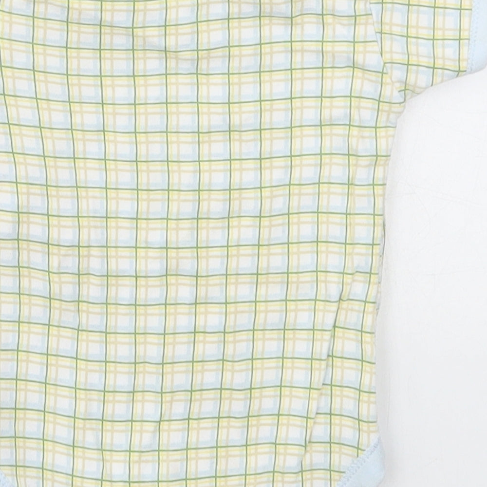 Early Days Baby Yellow Check Cotton Babygrow One-Piece Size 6-9 Months Button