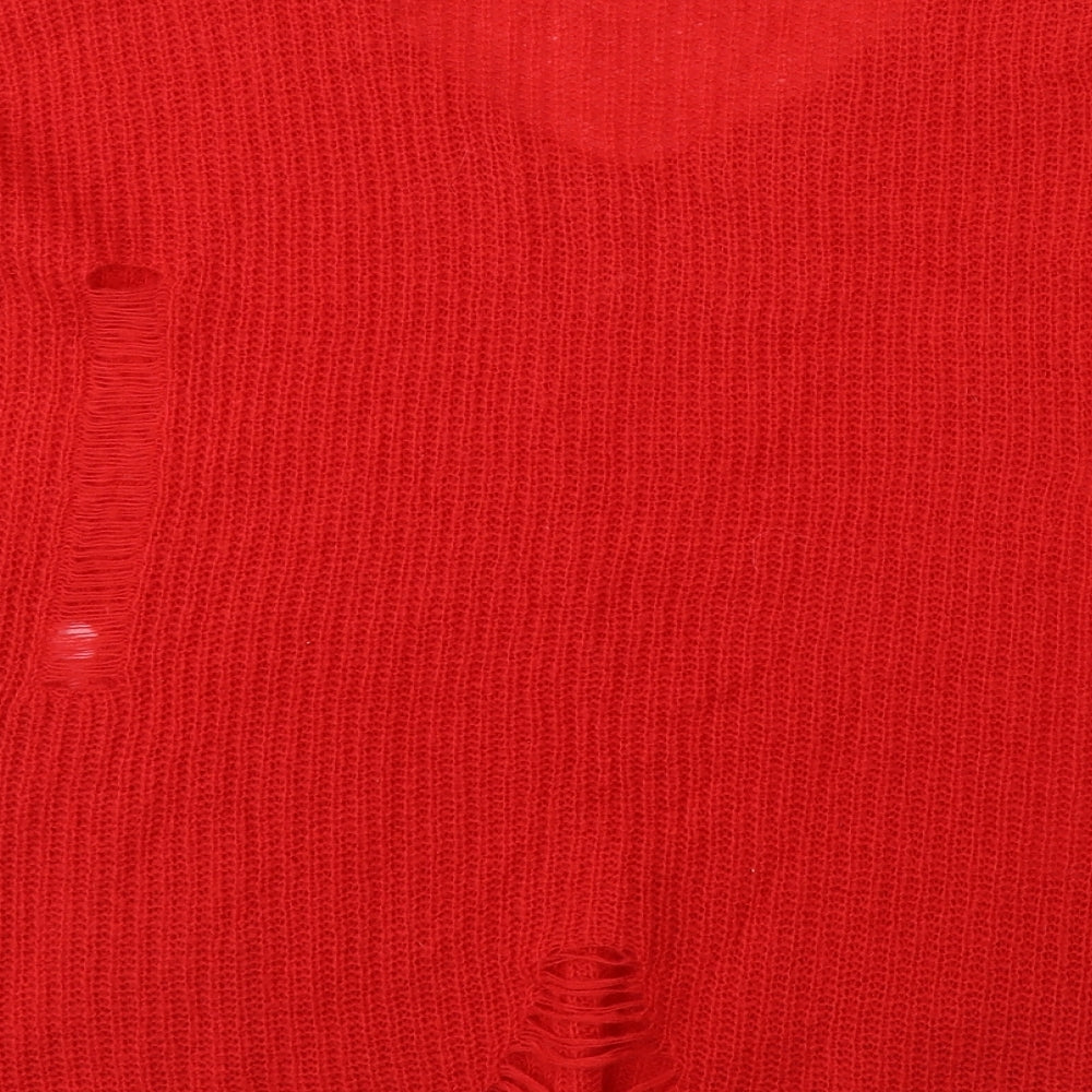 Atmosphere Womens Red Round Neck Acrylic Pullover Jumper Size 10