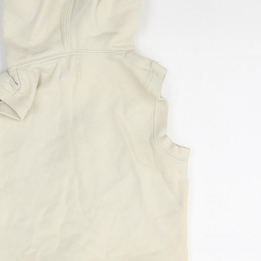 Gap Boys Beige Cotton Vest Hoodie Size 3 Years Zip - Football