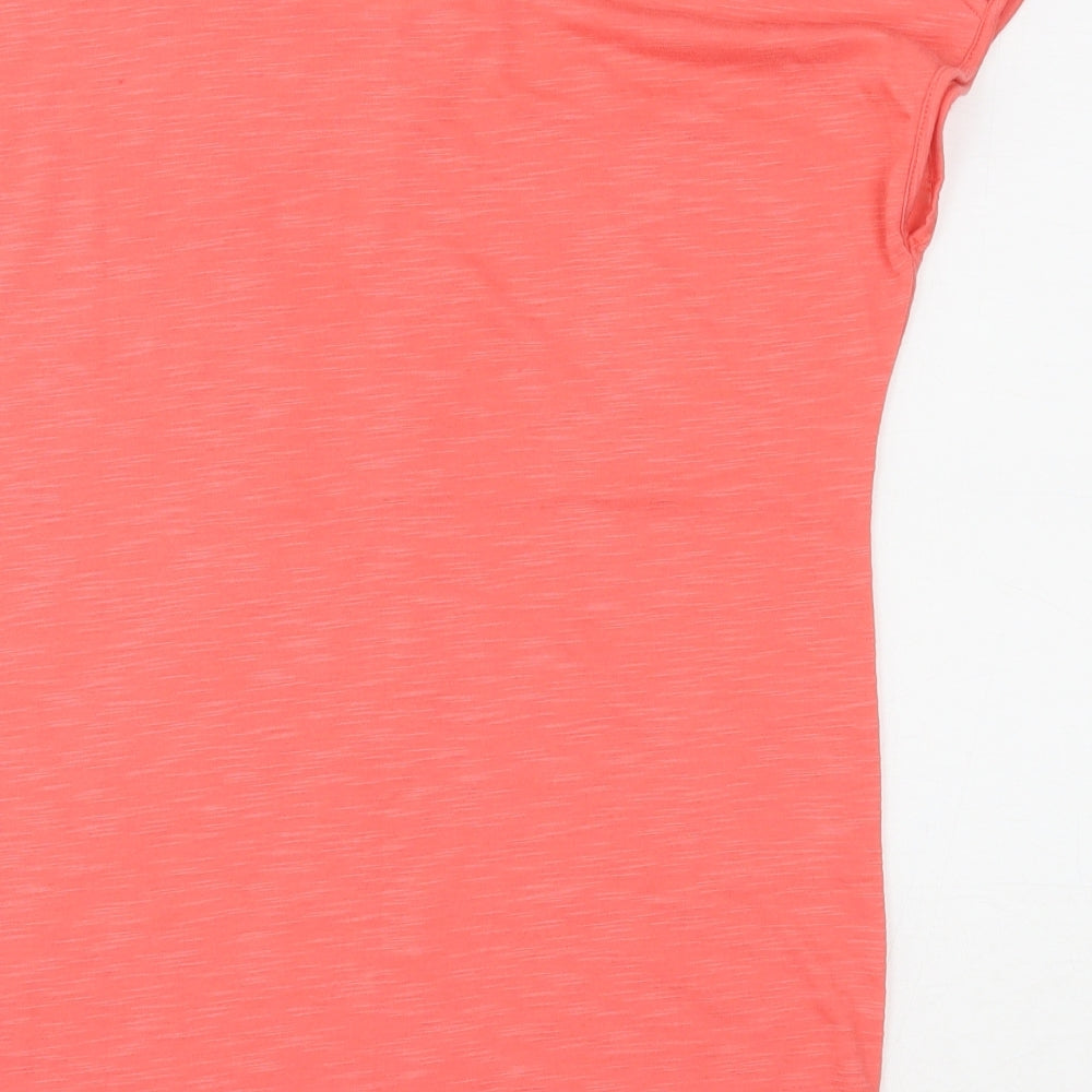 Papaya Womens Pink Polyester Jersey Blouse Size S Round Neck