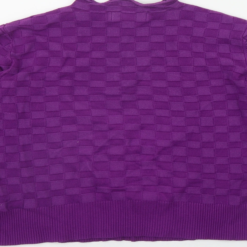 Warehouse Womens Purple Mock Neck Viscose Pullover Jumper Size M