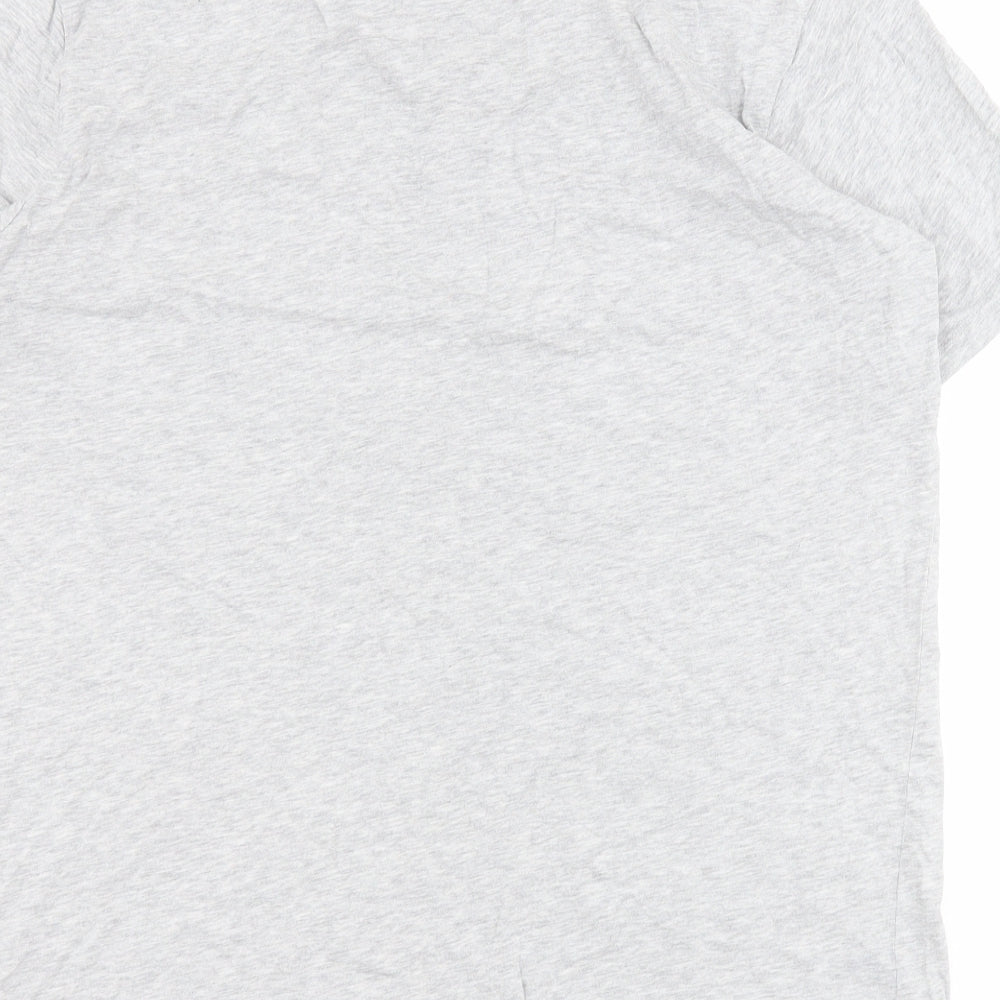 Marks & Spencer Womens Grey 100% Cotton Basic T-Shirt Size M Round Neck - Slogan