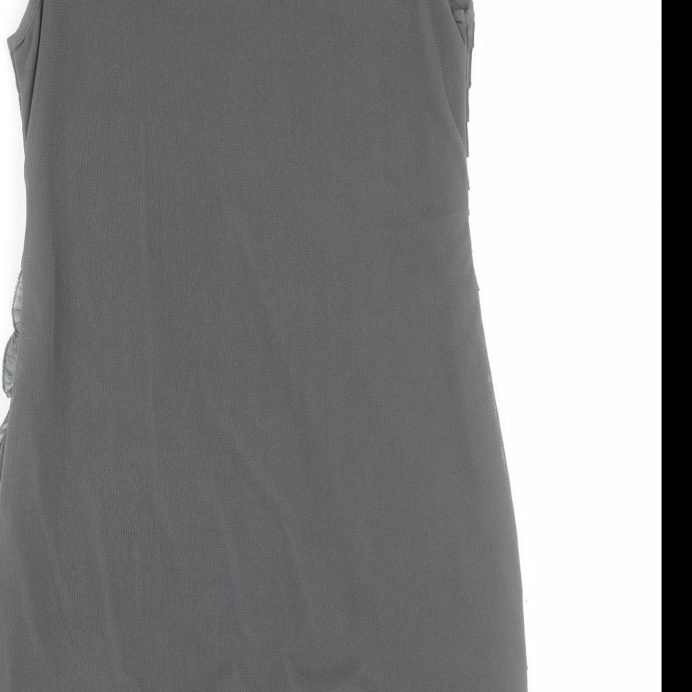 CYL Womens Grey Polyester Basic Tank Size 10 Round Neck