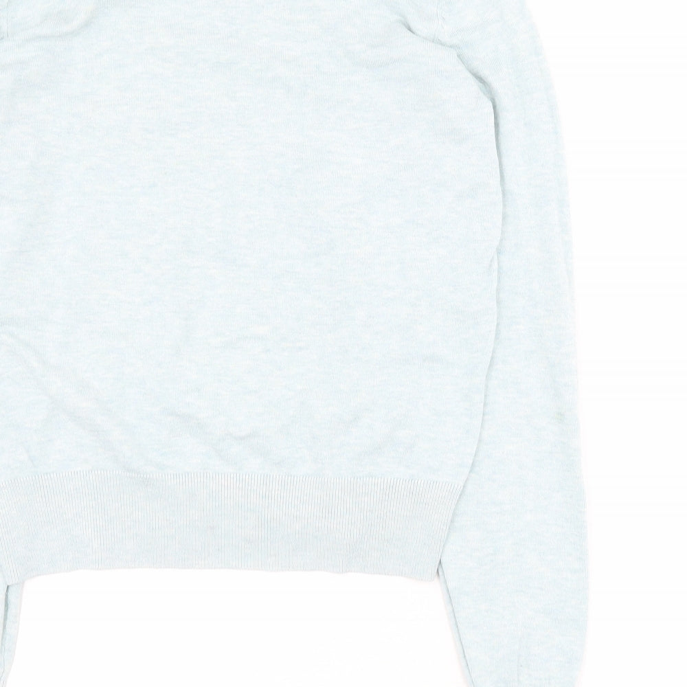 H&M Womens Blue Round Neck Viscose Pullover Jumper Size S